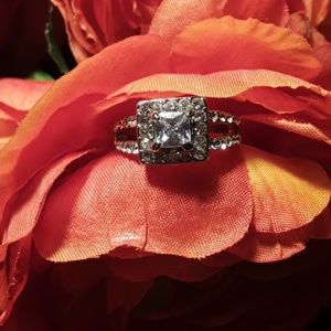 Sterling silver engagement ring